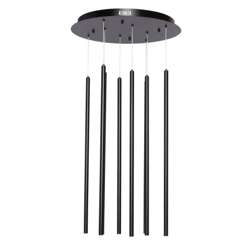 Светильник подвесной LED Ракурс 631018608 DeMarkt чёрный на 1 лампу, основание чёрное в стиле современный хай-тек каскад трубочки