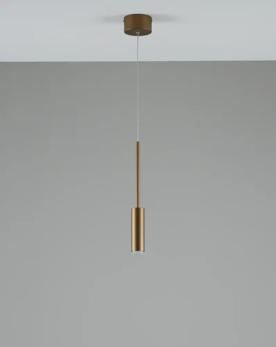 Светильник подвесной LED Rin V10901-PL Moderli золотой 1 лампа, основание золотое в стиле современный трубочки фото 2