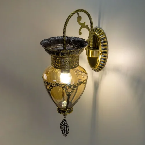 Бра Каир CL419413 Citilux янтарный на 1 лампа, основание бронзовое в стиле восточный  фото 5