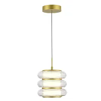 Светильник подвесной LED Frittela SL6239.203.03 ST-Luce прозрачный на 1 лампу, основание золотое в стиле современный 