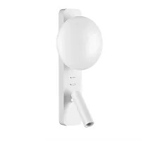 Бра с выключателем LED Albergo 7049/5WL Odeon Light белый на 1 лампу, основание белое в стиле минимализм хай-тек для чтения