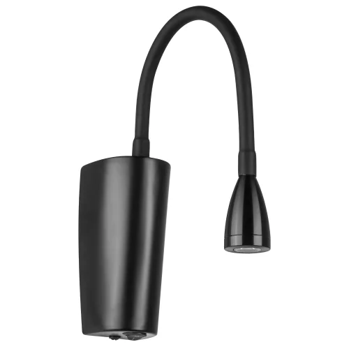 Бра с выключателем LED Muro 808647 Lightstar чёрный на 1 лампу, основание чёрное в стиле минимализм современный хай-тек гибкая ножка для чтения