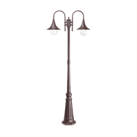 Парковый светильник CIMA PT2 COFFEE Ideal Lux уличный IP43 коричневый 2 лампы, плафон коричневый в стиле современный E27