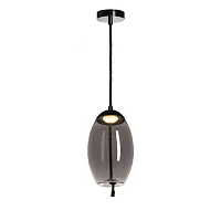 Светильник подвесной LED Knot 8134-A LOFT IT прозрачный серый 1 лампа, основание чёрное в стиле современный выдувное