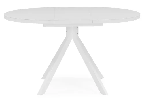 Стеклянный стол Веллор 100(135)х100х78 белый 502176 Woodville столешница белая из стекло фото 2