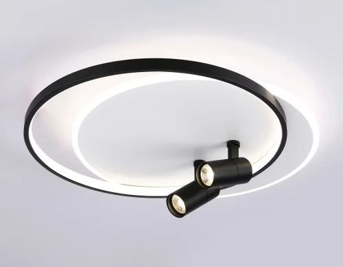 Светильник потолочный LED с пультом FL51392 Ambrella light чёрный белый 1 лампа, основание белое в стиле хай-тек современный с пультом фото 3