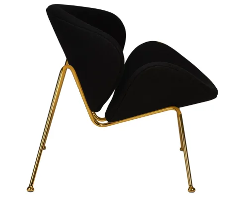 Кресло дизайнерское  72-LMO EMILY, цвет сиденья черный (AF9), цвет основания золото Dobrin, чёрный/ткань, ножки/металл/золотой, размеры - ****810*780 фото 7