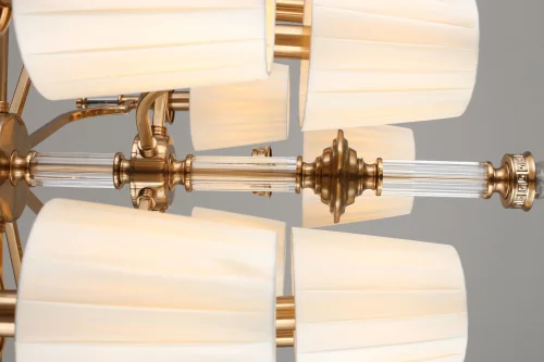 Люстра подвесная Dimaro OML-87813-15 Omnilux бежевая на 15 ламп, основание бронзовое в стиле классический фото 3