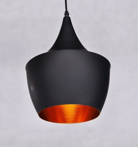 Светильник подвесной Foggi  LDP 7712-B BK Lumina Deco чёрный золотой 1 лампа, основание чёрное в стиле современный лофт  фото 4