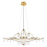 Люстра подвесная ЛЕД Мира / Mira 10587/1000 Gold Asfour LOFT IT прозрачная на 1 лампу, основание золотое в стиле арт-деко капли