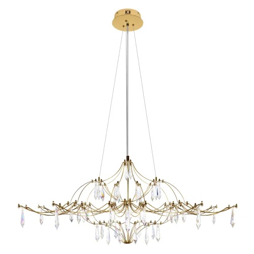 Люстра подвесная ЛЕД Мира / Mira 10587/1000 Gold Asfour LOFT IT прозрачная на 1 лампу, основание золотое в стиле арт-деко капли