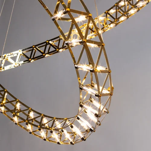 Люстра подвесная LED Galassia 1030/17 SP-144 Divinare золотая на 1 лампа, основание золотое в стиле современный кольца фото 3