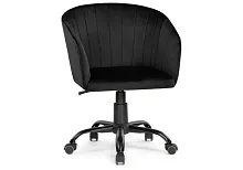 Компьютерное кресло Тибо черный 464218 Woodville, чёрный/велюр, ножки/пластик/чёрный, размеры - *900***600*600