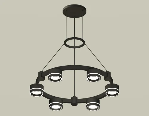 Светильник подвесной XR92051201 Ambrella light чёрный 6 ламп, основание чёрное в стиле хай-тек модерн 