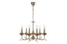 Люстра подвесная Dames 1020-6GD iLamp без плафона на 6 ламп, основание золотое в стиле американский современный 