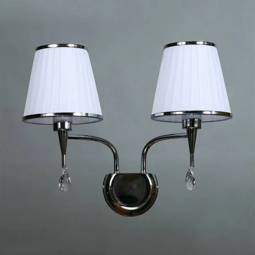Бра Серия 01625 MA01625W/002 Chrome Ambiente by Brizzi белый на 2 лампы, основание хром в стиле современный 