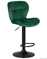 Стул барный 5022_BlackBase-LM BARNY BLACK, цвет сиденья зеленый велюр (MJ9-88), цвет основания черный Dobrin, зелёный/велюр, ножки//чёрный, размеры - 890*1100***460*540