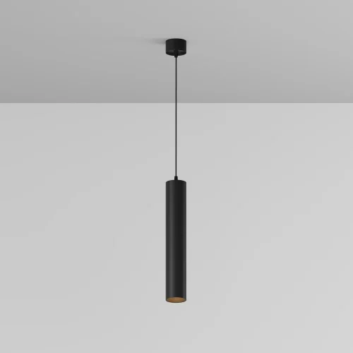 Светильник подвесной Focus LED P072PL-L12B3K-1 Maytoni чёрный на 1 лампу, основание чёрное в стиле современный хай-тек трубочки