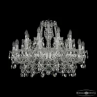 Люстра подвесная 1411/16+8/300 Ni Bohemia Ivele Crystal без плафона на 24 лампы, основание никель в стиле классика sp