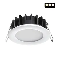 Светильник точечный LED с переключателем цветовой температуры Lante 358949 Novotech белый 1 лампа, основание белое в стиле современный хай-тек 