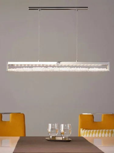 Светильник подвесной LED CARDITO 1 93625 Eglo прозрачный 1 лампа, основание хром серое в стиле современный хай-тек линейный фото 2