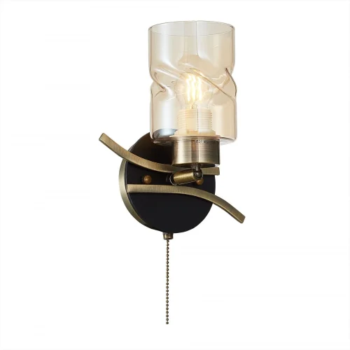 Бра с выключателем Мерида CL142314 Citilux прозрачный янтарный на 1 лампа, основание бронзовое венге в стиле модерн классика 
