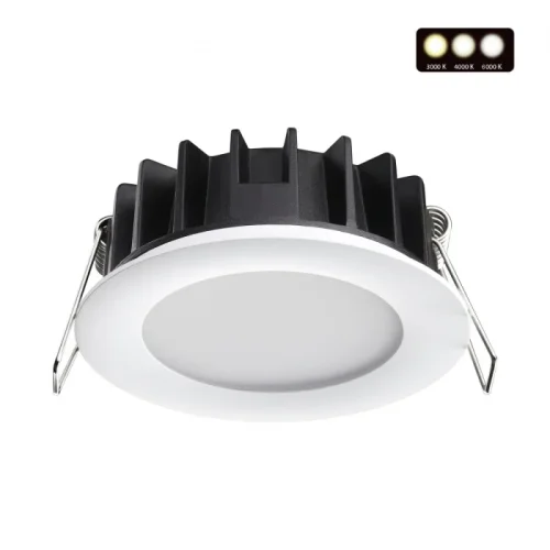 Светильник точечный LED с переключателем цветовой температуры Lante 358949 Novotech белый на 1 лампу, основание белое в стиле современный хай-тек 