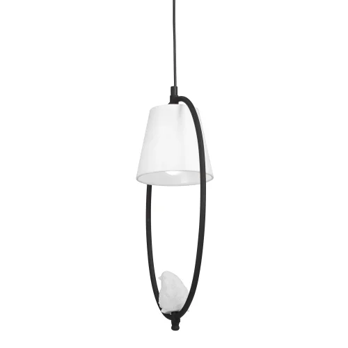 Светильник подвесной V2918-1/1S Vitaluce белый 1 лампа, основание чёрное в стиле современный птички фото 4
