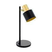 Настольная лампа Fiumara 39387 Eglo чёрная золотая 1 лампа, основание золотое чёрное металл в стиле современный 