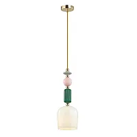 Светильник подвесной Candy 4861/1 Odeon Light белый 1 лампа, основание золотое в стиле классический 