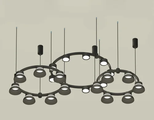 Светильник подвесной XR92092010 Ambrella light чёрный 22 лампы, основание чёрное в стиле хай-тек современный 