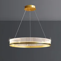 Люстра подвесная DILEMMA D60 Brass 219819-23 ImperiumLoft прозрачная на 1 лампу, основание латунь в стиле современный 