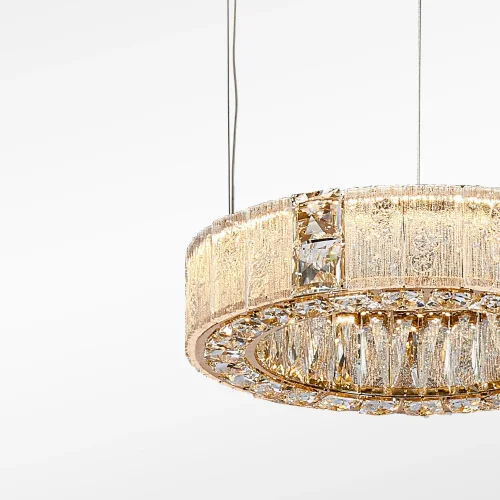 Люстра подвесная LED Templum 4204-4P Favourite бежевая янтарная на 1 лампа, основание матовое золото в стиле классический кольца фото 5