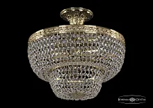 Люстра потолочная хрустальная 19091/35IV G Bohemia Ivele Crystal прозрачная на 4 лампы, основание золотое в стиле классика sp