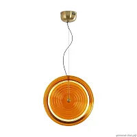Светильник подвесной LED Borbon FR5442PL-L11YW Freya жёлтый 1 лампа, основание латунь в стиле современный арт-деко 