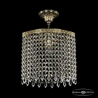 Светильник потолочный 19203/25IV G Drops Bohemia Ivele Crystal прозрачный 1 лампа, основание золотое в стиле классический drops