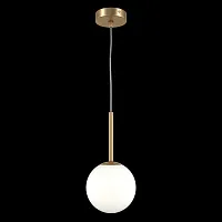 Светильник подвесной Basic form MOD321PL-01G1 Maytoni белый 1 лампа, основание золотое в стиле современный шар