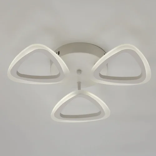 Люстра потолочная LED с пультом Мадлен 424012903 DeMarkt белая на 1 лампа, основание белое в стиле хай-тек с пультом фото 5