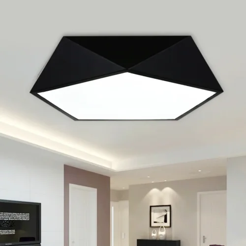 Светильник потолочный LED GEOMETRIC Black D60 185379-26 ImperiumLoft белый 1 лампа, основание чёрное в стиле современный скандинавский  фото 2
