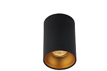 Светильник накладной CLT 411C BL-GO Crystal Lux чёрный 1 лампа, основание чёрное золотое в стиле современный круглый