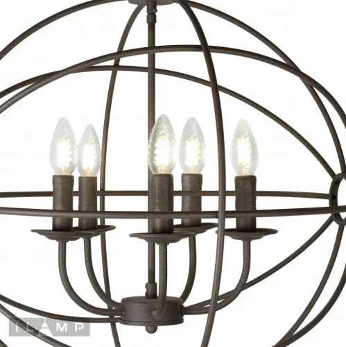 Люстра подвесная Balance Loft 213-5 iLamp чёрная на 5 ламп, основание коричневое в стиле лофт американский современный  фото 4