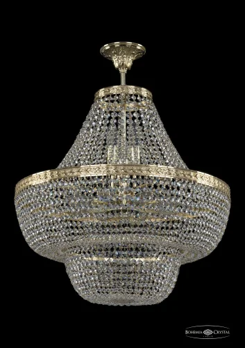 Люстра потолочная хрустальная 19091/H1/55IV G Bohemia Ivele Crystal прозрачная на 12 ламп, основание золотое в стиле классический sp