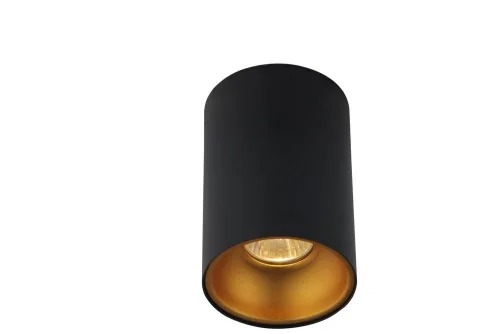 Светильник накладной CLT 411C BL-GO Crystal Lux чёрный на 1 лампу, основание чёрное золотое в стиле современный круглый