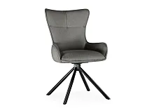 Стул на металлокаркасе Chicago light gray / black legs KD 15830 Woodville, серый/велюр, ножки/металл/чёрный, размеры - ****550*550мм