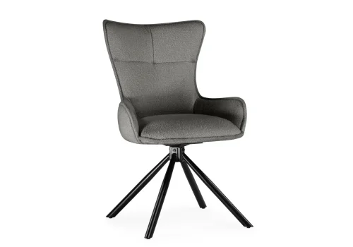 Стул на металлокаркасе Chicago light gray / black legs KD 15830 Woodville, серый/велюр, ножки/металл/чёрный, размеры - ****550*550мм