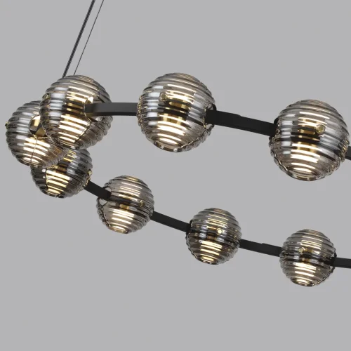 Люстра подвесная LED Troni 5041/120L Odeon Light серая чёрная на 1 лампа, основание чёрное в стиле современный шар кольца фото 5