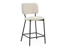 Полубарный стул Reparo bar beige / black 15663 Woodville, бежевый/букле, ножки/металл/чёрный, размеры - ****480*480