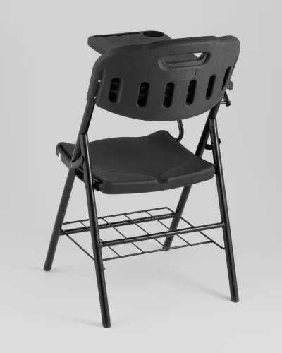 Стул складной банкетный со столиком и полкой черный УТ000040173 Stool Group, чёрный/, ножки/металл/чёрный, размеры - *870***810*530 фото 5