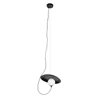 Светильник подвесной Wonders 10237P Black LOFT IT белый 1 лампа, основание чёрное в стиле современный шар