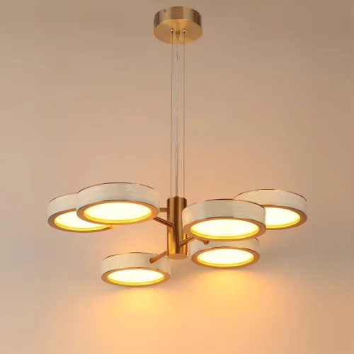 Люстра подвесная Riviera 5450/99L Odeon Light белая на 1 лампу, основание латунь в стиле классический современный фото 4 Люстра подвесная Riviera 5450/99L Odeon Light белая на 1 лампу, основание латунь в стиле классический современный фото 4